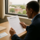 Green card holder reviewing a blank I-9 form in San Antonio, Texas