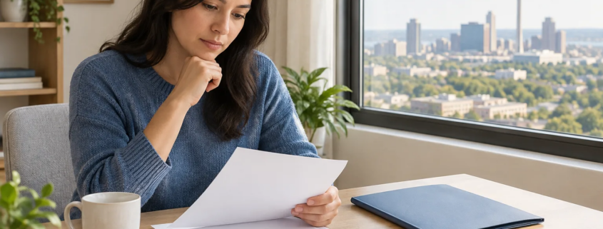 Blank tax papers at a desk for a San Antonio green card holder nonresident tax return immigration review